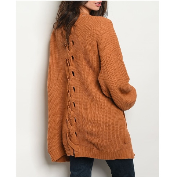 Braided Back Cozy Sweater Cardigan In 2 